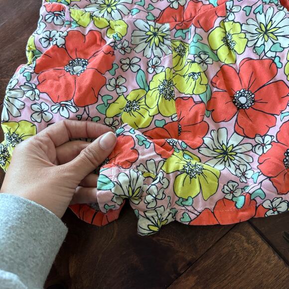 Cat and Jack Girls Medium 7/8 Summer Romper Outfit Pink Floral Sleevless - Picture 4 of 6